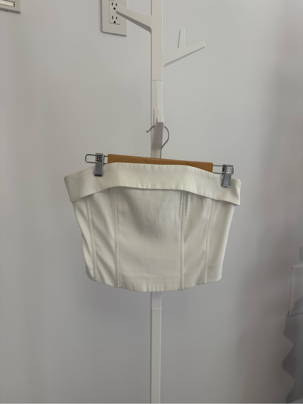 With Jean White Corset Top